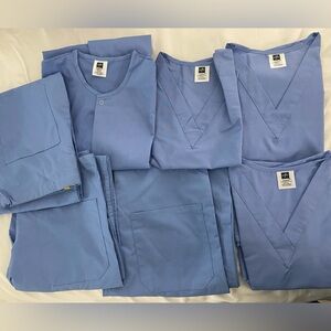 Medline 3 Pairs + Jacket OR Scrubs Ceil Blue XS NWOT